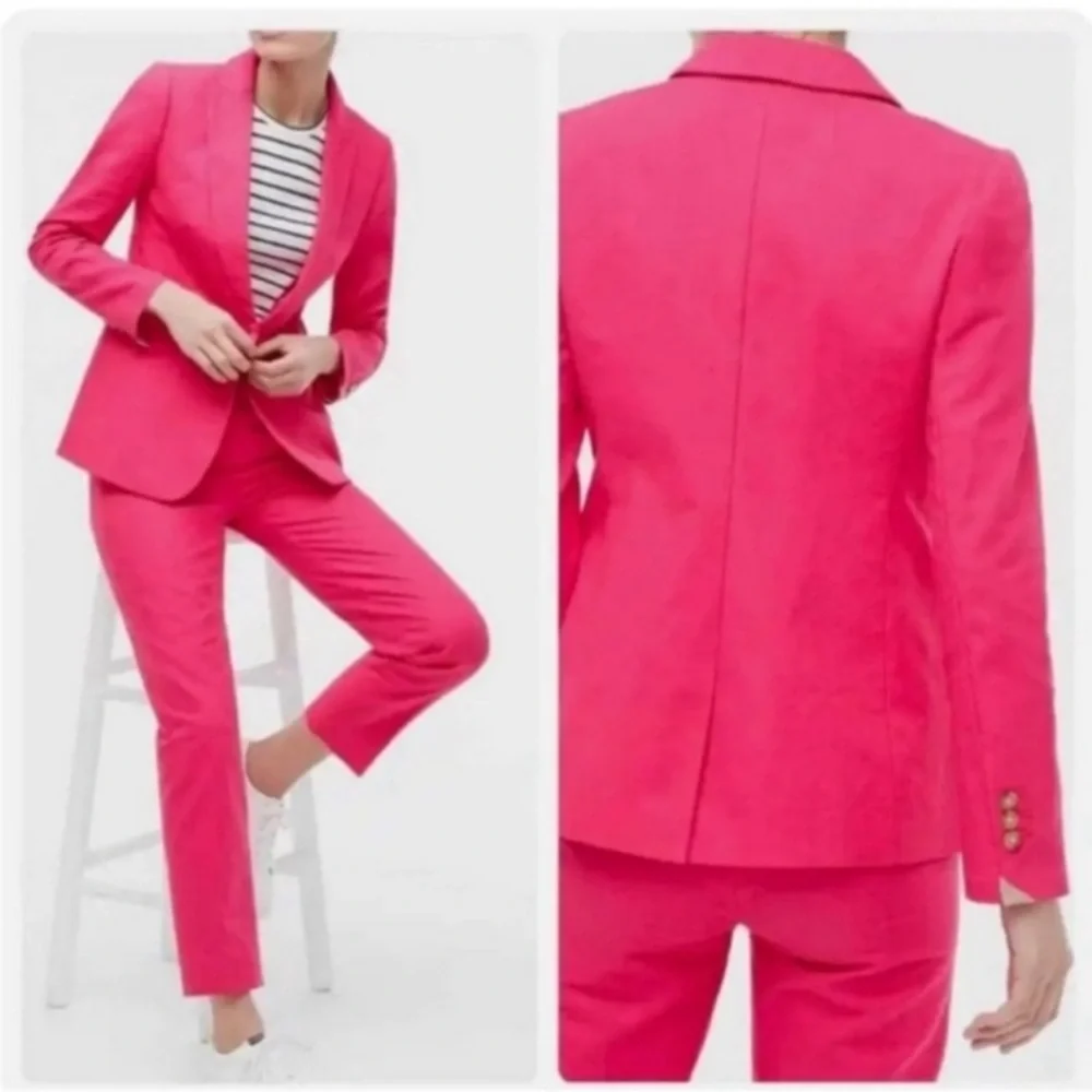 New w Tag: J Crew Linen Blend One Button Blazer. Size 12